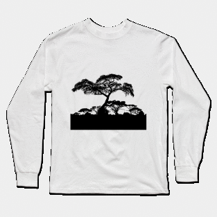 African Savannah Silhouette Long Sleeve T-Shirt